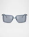 Diesel Men's Dl1002 Rectangular Sunglasses In Blue