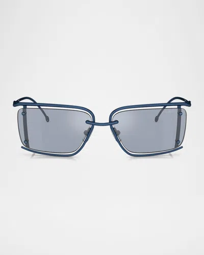 Diesel Men's Dl1002 Rectangular Sunglasses In Blue