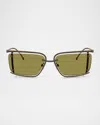 Diesel Men's Dl1002 Rectangular Sunglasses In Green