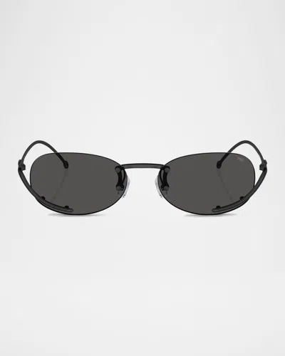 Diesel Men's Dl1004 Oval Sunglasses In Matte Black