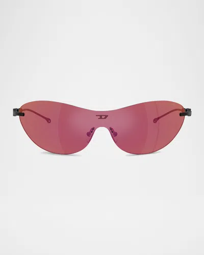 Diesel Men's Dl1006 Oval Sunglasses In Matte Black