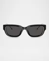 Diesel ® Geck-d 56mm Rectangular Sunglasses In Shiny Black