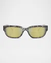 Diesel Men's Dl2002mu Rectangular Sunglasses In Violet