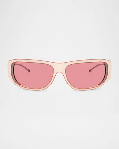 Diesel Men's Dl3001 Oval Sunglasses In Silver