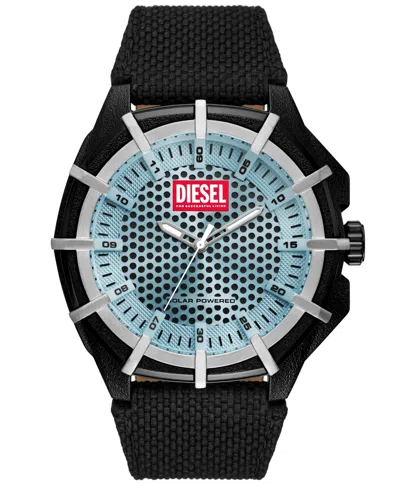 Diesel Men's Framed Solar Three Hand Black Mixed Watch, 51mm