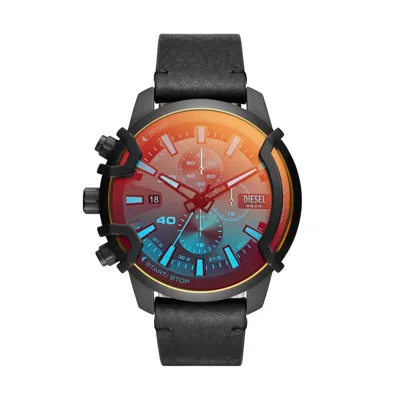 DIESEL MEN'S GRIFFED CHRONOGRAPH, BLACK STAINLESS STEEL WATCH