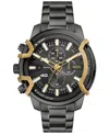 Diesel Men's Griffed Quartz Chronograph Gunmetal Stainless Steel 48mm In Gunmetal