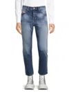 DIESEL MEN'S HIGH RISE FADED CROPPED JEANS