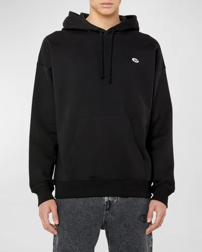 Diesel Men's Hoodie With Oval D Patch In Black