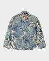 Diesel Jacket In Floating-thread Denim In Denim