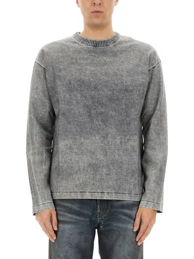 Diesel Multicolour Cotton Tops In Gray