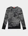 Diesel Jumper With Engineered Distressing In Black