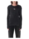 Diesel Darin Black Crewneck T-shirt With Oval D Logo Cut-out On The Front In Cotton Man In Black