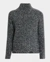 Diesel Crewneck Knitted Sweater Textured Turtleneck In Gray