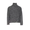 Diesel Crewneck Knitted Sweater Textured Turtleneck In Gray