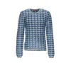 Diesel Crewneck Houndstooth Pattern Sweater In Blue