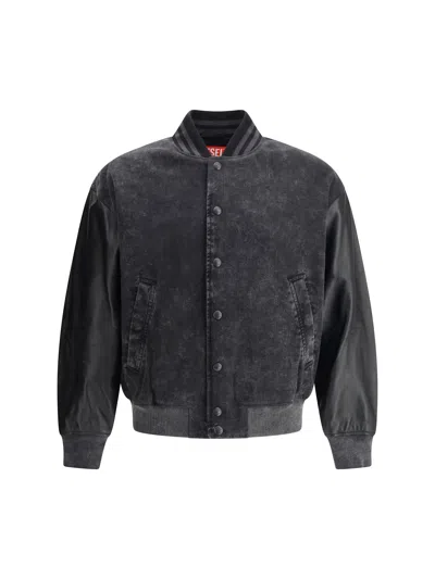 Diesel Men L-nyn Bomber Jacket In Black