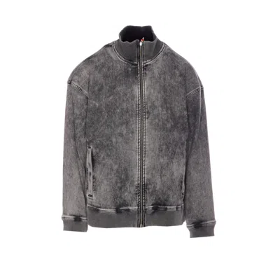 Diesel Men Logo D-carly-s Track Jacket In Gray