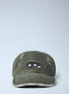 Diesel Logo-detail Frayed-brim Baseball Cap In Green