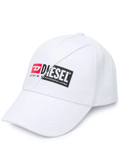 Diesel Men's Logo Print Cap In White