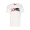 Diesel Crewneck Graphic Print T-shirt With Velvet Logo In White