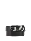 Diesel 4cm D Leather Buckle Belt In Black