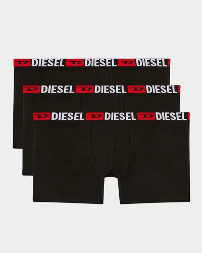 Diesel Men's Max D-core 3-pack Boxer Briefs In Black