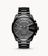 Diesel Men's Mega Chief Chronograph, Black-tone Stainless Steel Watch In Black