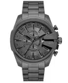 Diesel Men's Mega Chief Slim Quartz Chronograph Gray Stainless Steel Watch, 48mm In Gray