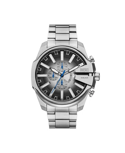 DIESEL MEN'S MEGA CHIEF SLIM QUARTZ CHRONOGRAPH SILVER STAINLESS STEEL WATCH, 48MM