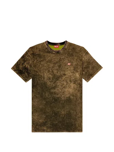 Diesel Relaxed Tie Dye T Shirt Straight Hem In Multi
