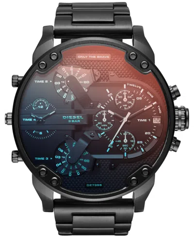 Diesel Men's Mr. Daddy 2.0 Black Stainless Steel Bracelet Watch 57mm Dz7395 In Black,iridescent