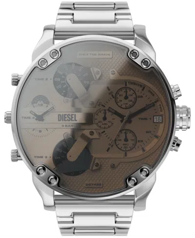 Diesel Men's Mr. Daddy 2.0 Chronograph Silver-tone Stainless Steel Watch 57mm In Metallic