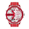 DIESEL MEN'S MR. DADDY 2.0 TWO-HAND, RED LACQUER AND STAINLESS STEEL WATCH