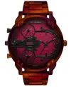 Diesel Men's Mr. Daddy Slim Quartz Three-hand Date Red Stainless Steel Watch, 54mm In Red