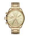 Diesel Men's Chronograph Ms9 Chrono Gold-tone Stainless Steel Bracelet Watch 47mm In Gold