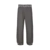 Diesel Trousers With Printed Lateral Pockets And Elasticized Waist In Gray