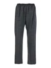 Diesel P-tilson Grey Pants With Logo Detail On The Rear And All-over Check Motif In Wool Blend Stretch Man In Brown