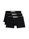 Diesel Three-pack Black Umbx-sebastian Boxer Briefs In Black