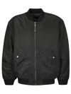 Diesel Classic Black Nylon Bomber Jacket With Zip And Side Pockets In Black