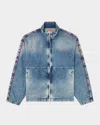 Diesel Men's Piped Denim Zip Jacket In Blue