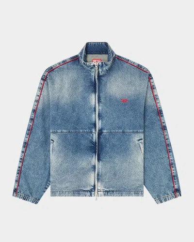 Diesel Men's Piped Denim Zip Jacket