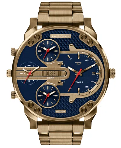 Diesel Men's Quartz Chronograph Date Gold-tone Slim Stainless Steel Bracelet Watch 54mm