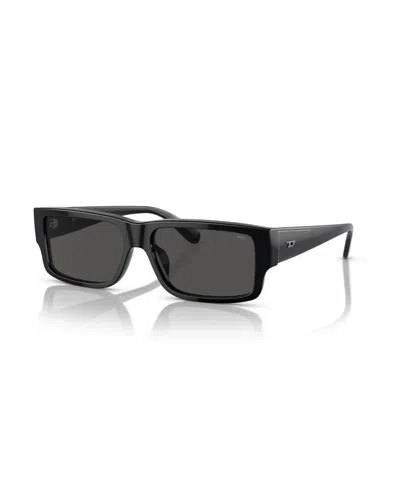 Diesel Men's Rectangle Sunglasses, Dl2003 In Black