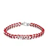 Diesel Men's Red Stainless Steel Chain Bracelet In Red