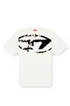 Diesel T-shirt With Distressed Flock Print In White