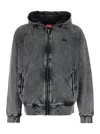 Diesel Grey Hoodie With All-over Faded Effect In Cotton Man In Multi