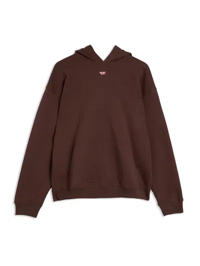 Diesel S-boxt-hood-d Cotton Hoodie In Brown