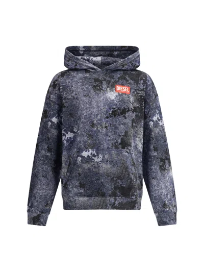 Diesel Men S-boxt-hood-r8 Hoodie In Blue