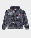 Diesel Crewneck Sweater With Hood And Abstract Print In Light/blue